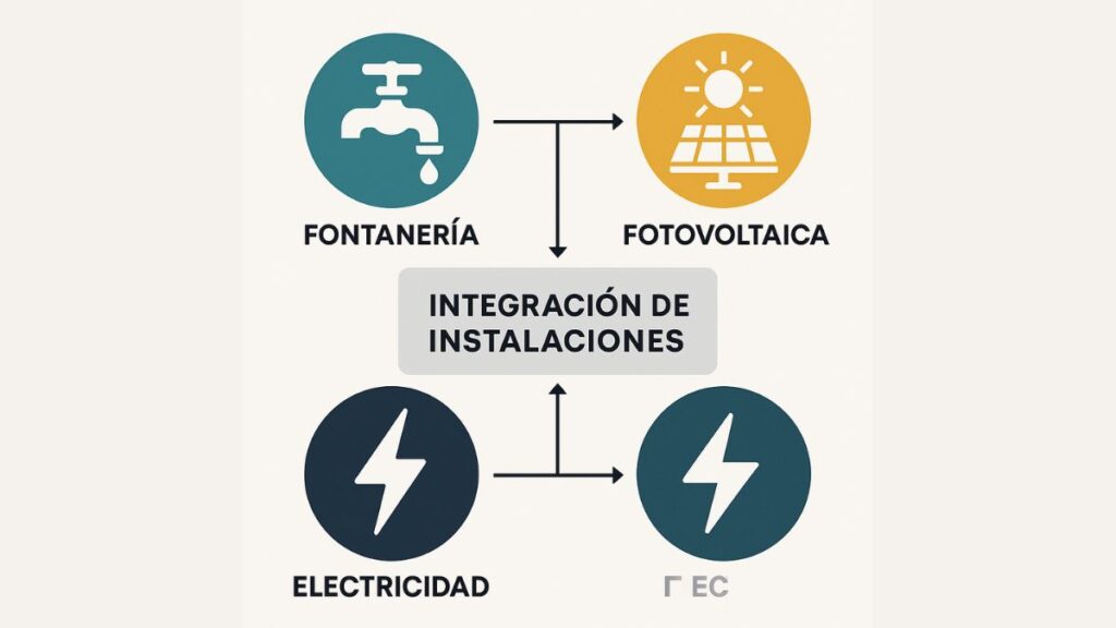 Cálculo de instalaciones de fontanería, electricidad, fotovoltaica.